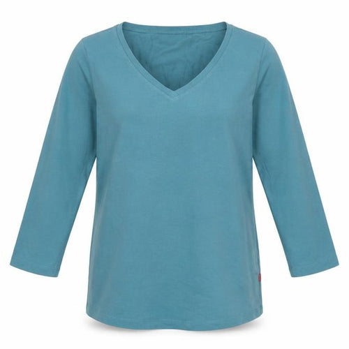 Jackpot Women's Green V-Neck 3/4 Sleeve T-Shirt