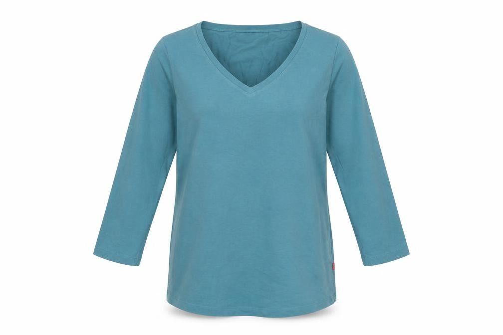 Jackpot Women's Green V-Neck 3/4 Sleeve T-Shirt