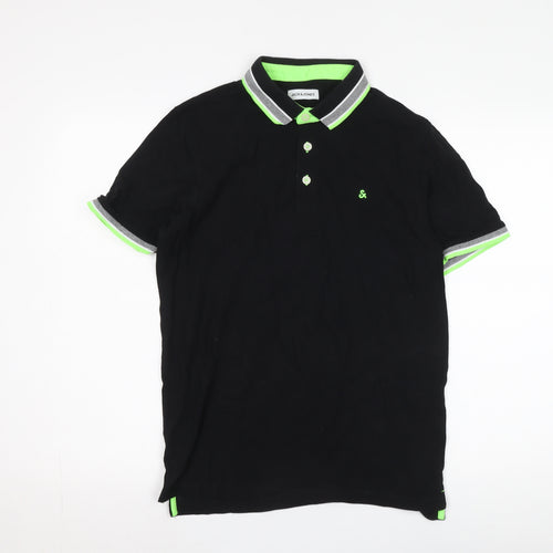 Jack & Jones Men's Black Polo Shirt, Medium, Casual Wear