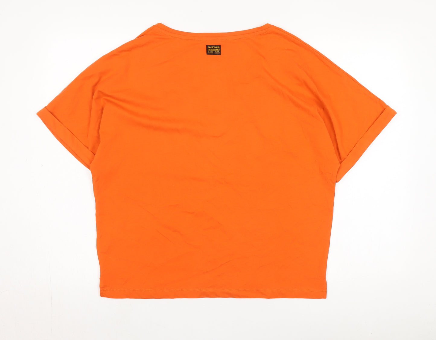 G-Star Raw Orange V-Neck T-Shirt M Women's Casual