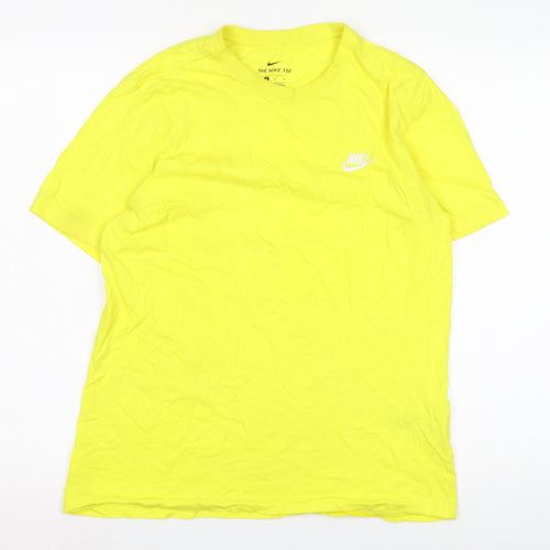 Nike Men's Yellow Crew Neck T-Shirt Medium