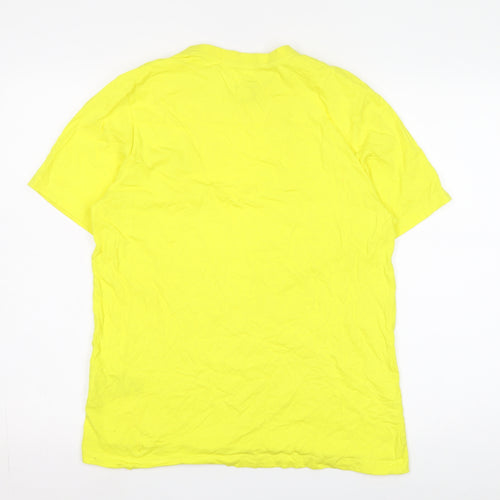 Nike Men's Yellow Crew Neck T-Shirt Medium