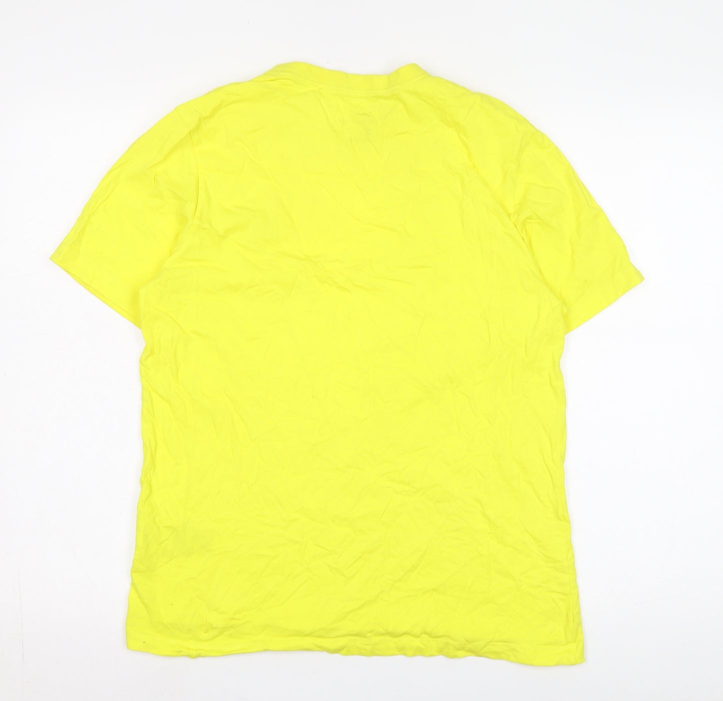 Nike Men's Yellow Crew Neck T-Shirt Medium