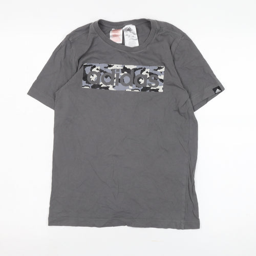 Adidas Boys Grey Graphic T-Shirt 11-12 Years