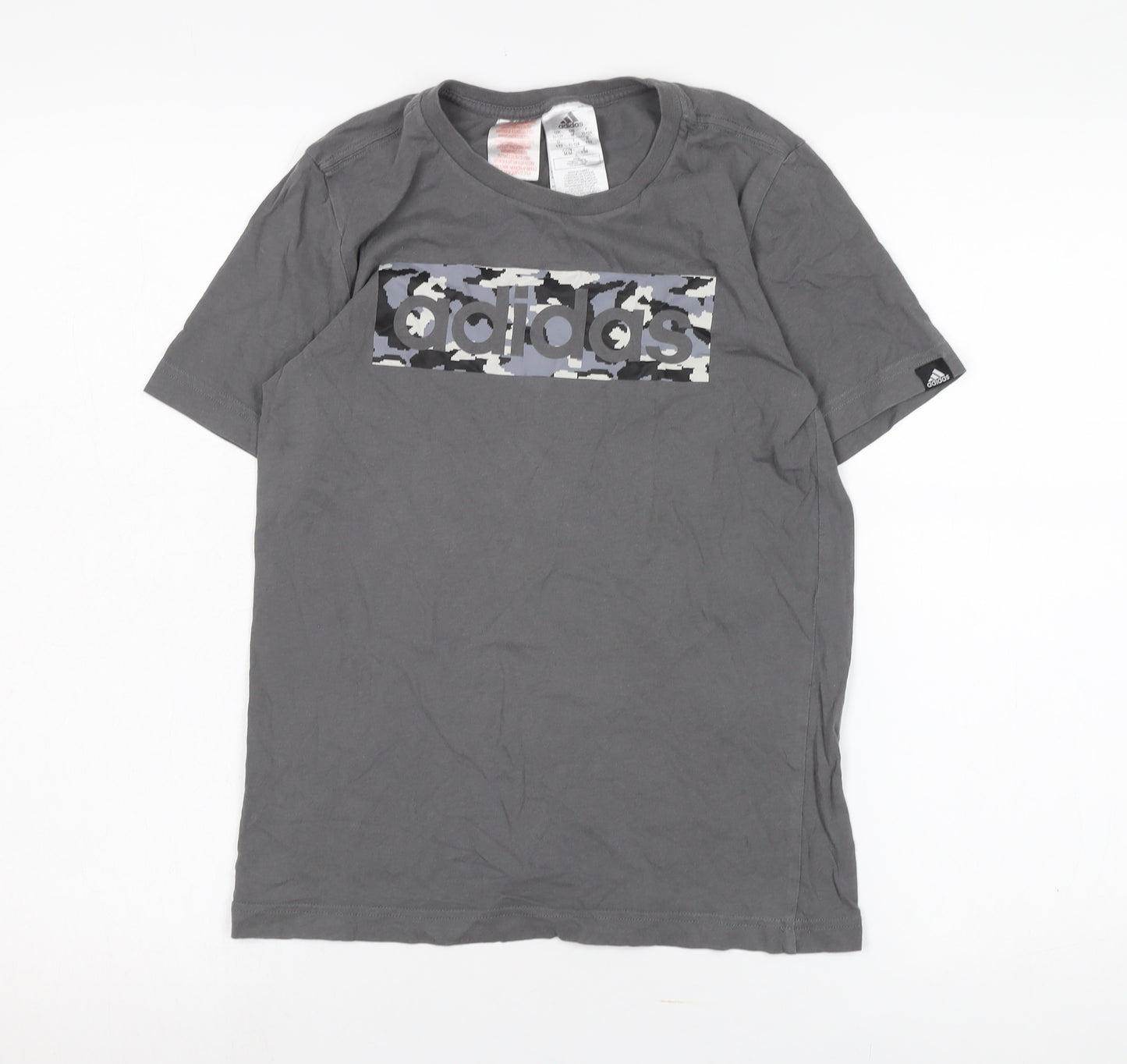 Adidas Boys Grey Graphic T-Shirt 11-12 Years