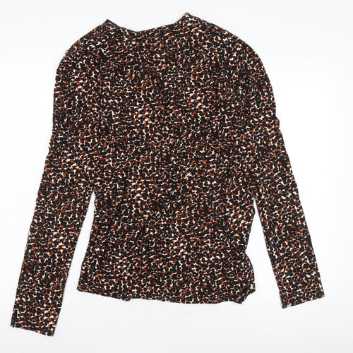 Long Tall Sally Women's Leopard Wrap Blouse in L, Multicolour