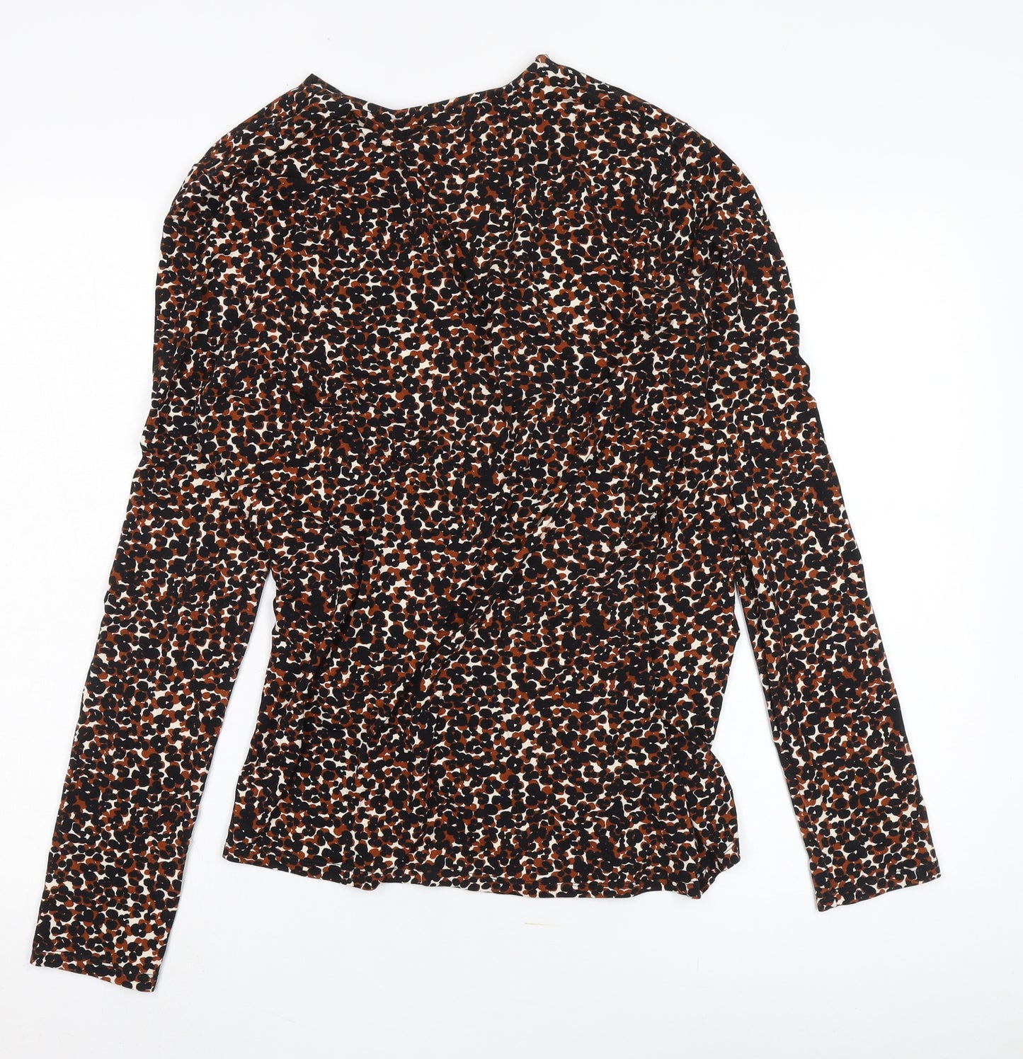 Long Tall Sally Women's Leopard Wrap Blouse in L, Multicolour