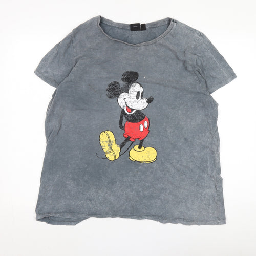 Disney Grey Unisex Adults T-Shirt Size 18/20 Casual Cartoon
