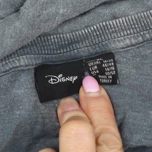 Disney Grey Unisex Adults T-Shirt Size 18/20 Casual Cartoon