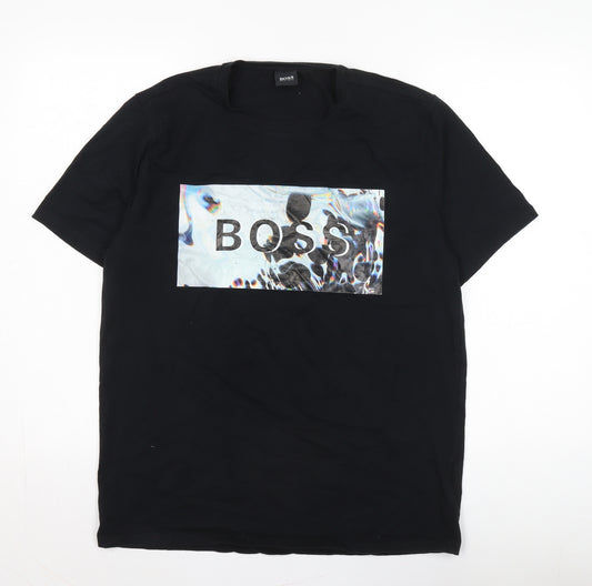 Hugo Boss Men's Black Graphic Print T-Shirt, L