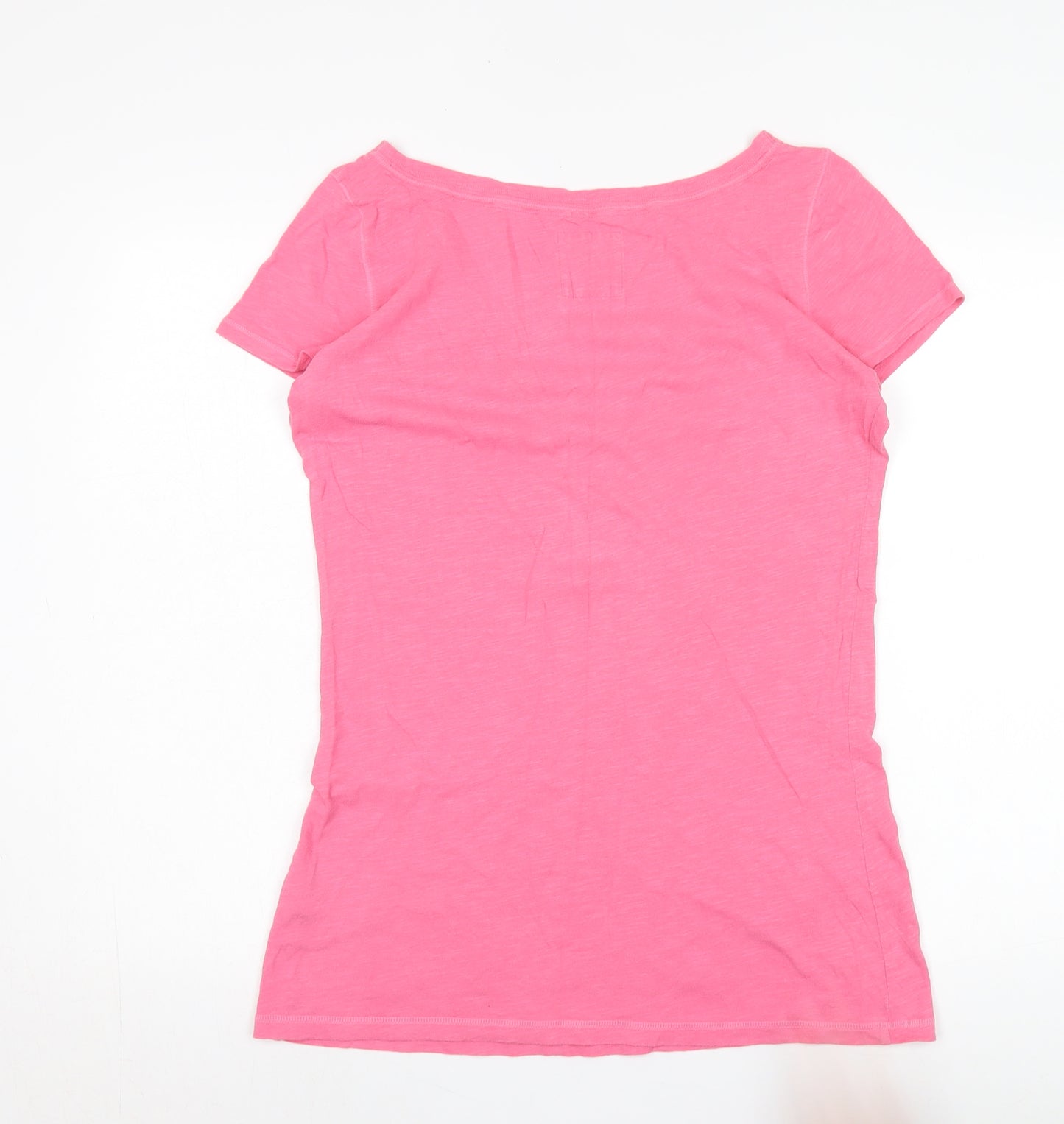 Hollister Women's Pink V-Neck T-Shirt L