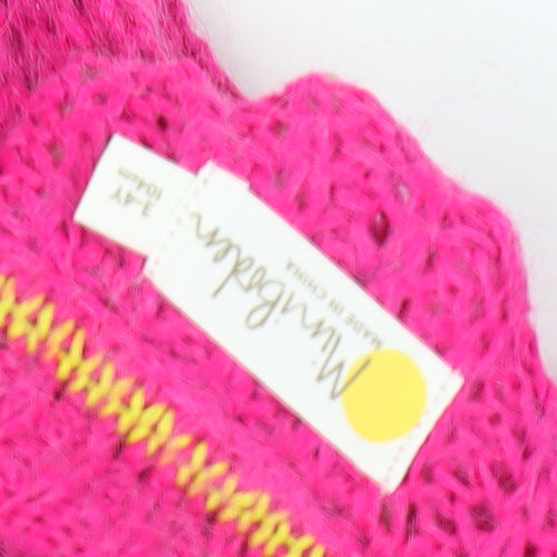 Mingdian Girls Pink Roll Neck Jumper Pullover 3-4 Years