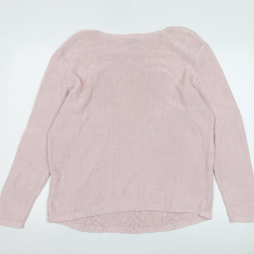 Gap Women's Pink Cable-Knit Jumper L Pullover
