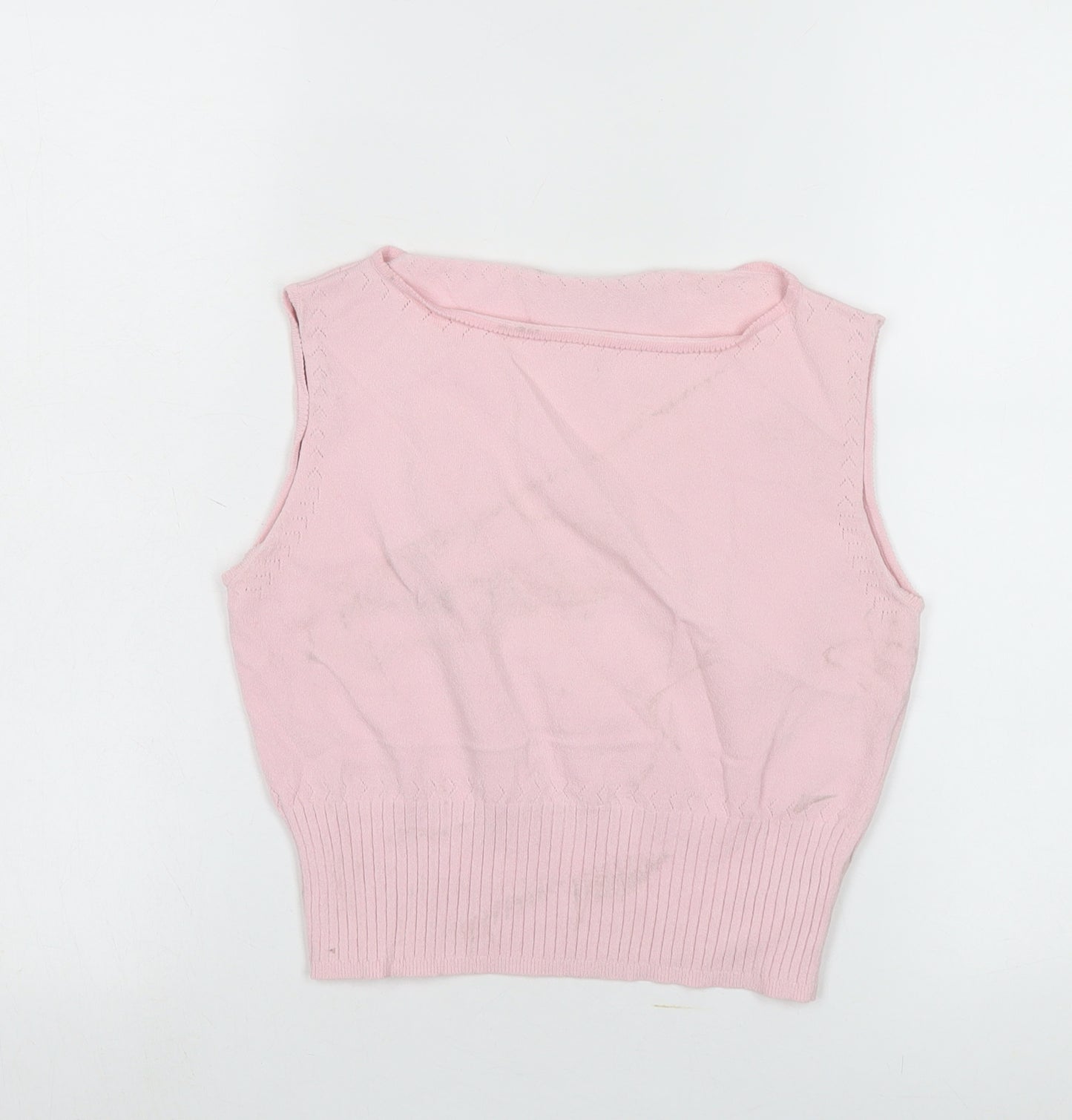 Karen Millen Women's Pink Sleeveless Vest Jumper