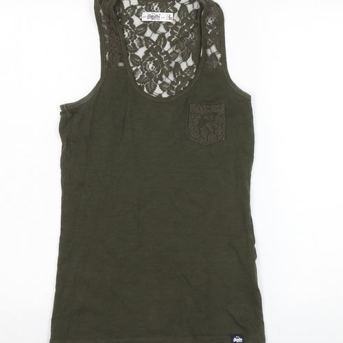 Superdry Women's Olive Lace Tank, 2XS - Casual Summer Basic