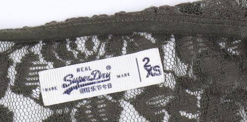 Superdry Women's Olive Lace Tank, 2XS - Casual Summer Basic