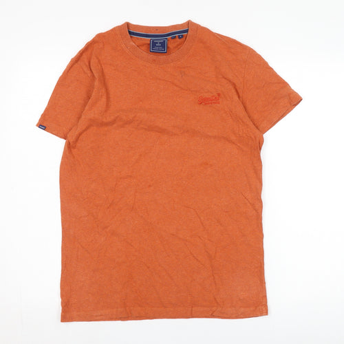 Superdry Men's Orange T-Shirt, Size S, Logo Accent