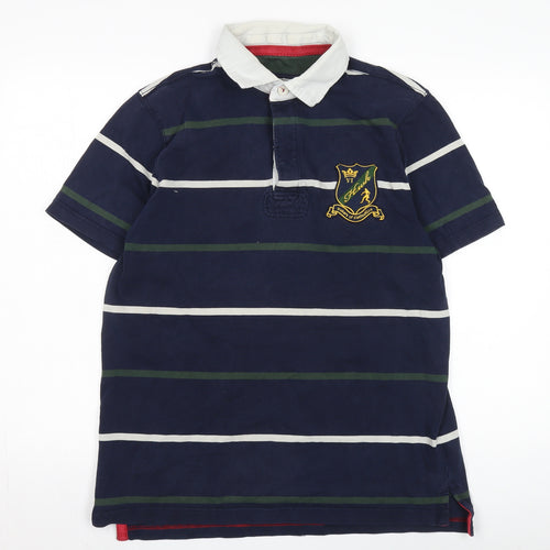 Howick Men's Blue Striped Polo Shirt Regular Fit M