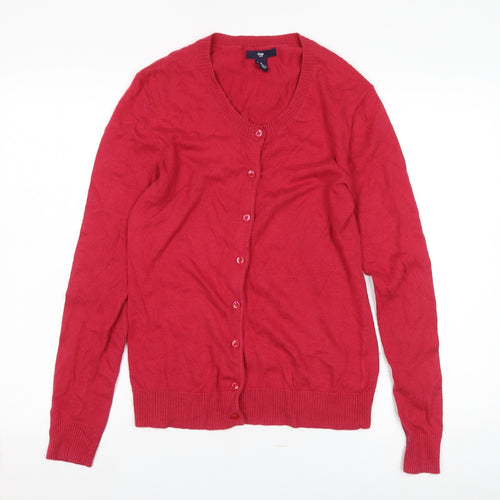 Gap Women's Red Cardigan V-Neck Size M Casual Knit