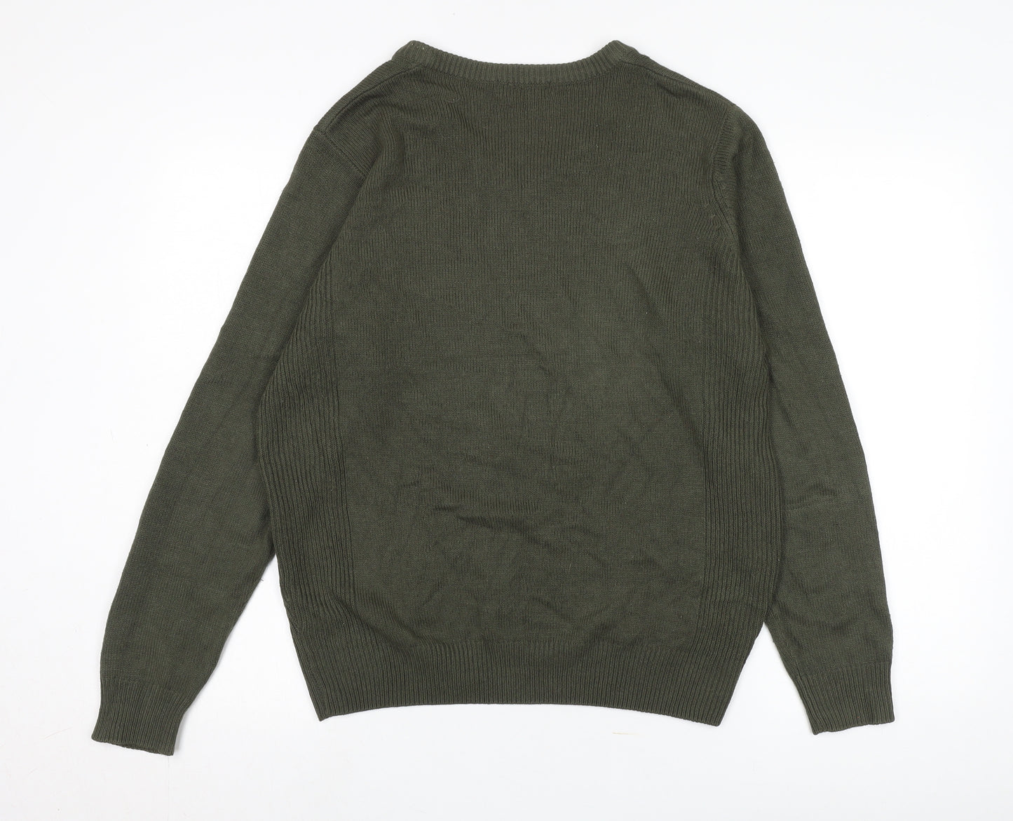 James Pringle Men's Green V-Neck Pullover Size M