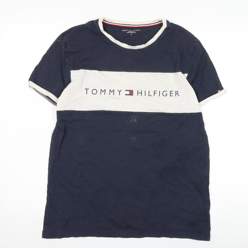 Tommy Hilfiger Men's Navy T-Shirt, Medium, Classic Crew Neck