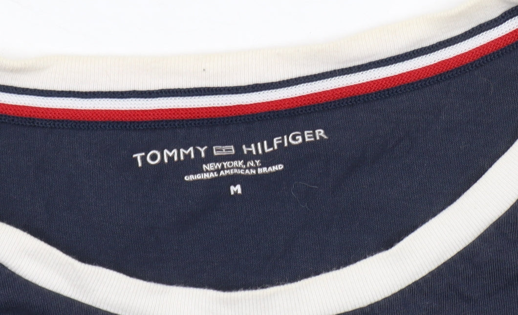 Tommy Hilfiger Men's Navy T-Shirt, Medium, Classic Crew Neck