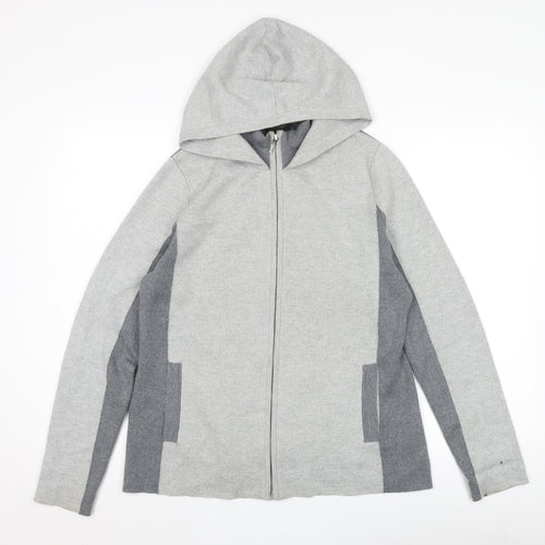Rachel Zoe Women's Grey Hooded Jacket L