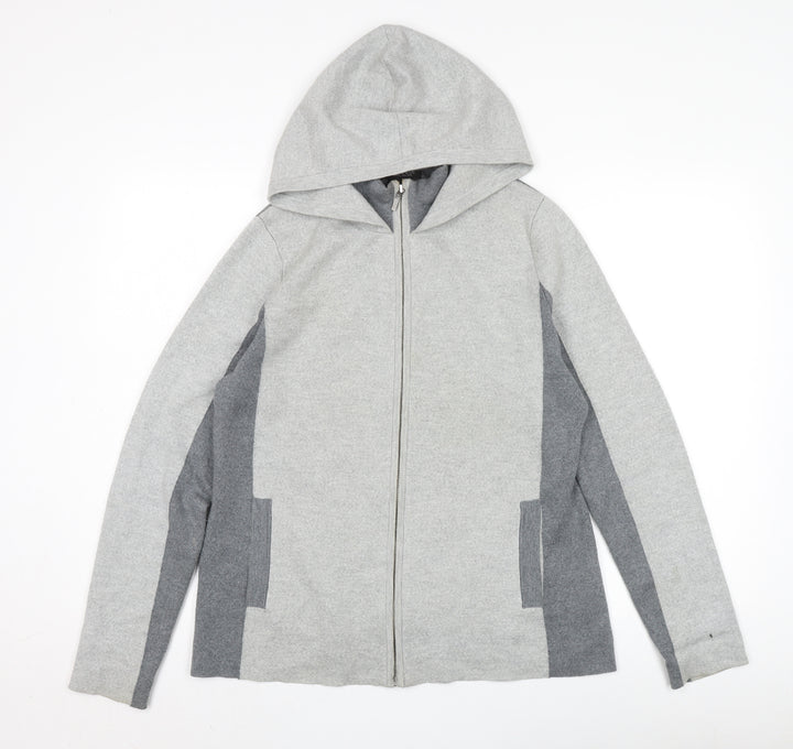Rachel Zoe Women's Grey Hooded Jacket L