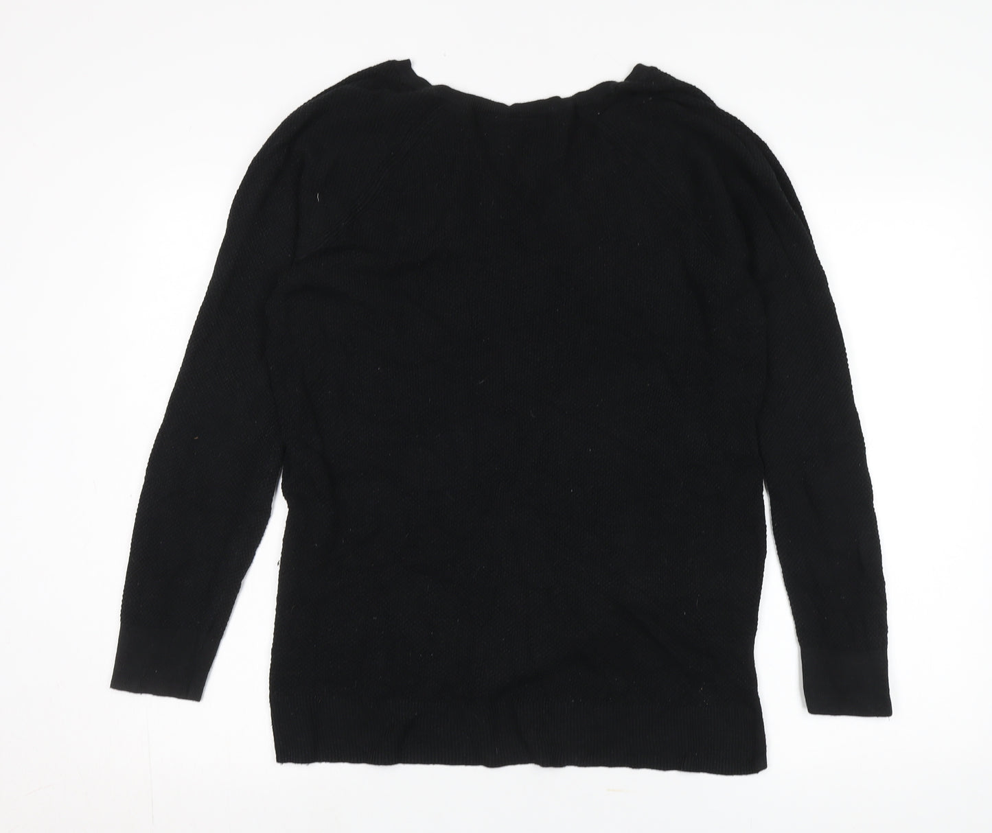 GAP Women's Black V-Neck Cotton Pullover Jumper L