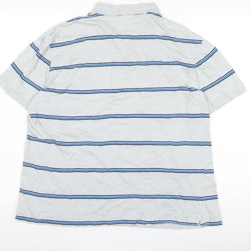 Lacoste Men's Blue Striped Cotton Polo Shirt XL