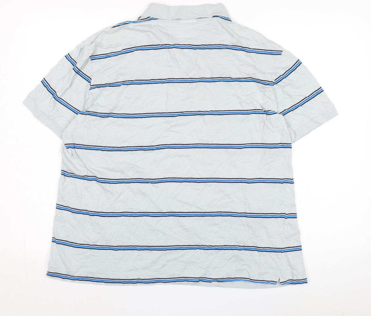 Lacoste Men's Blue Striped Cotton Polo Shirt XL