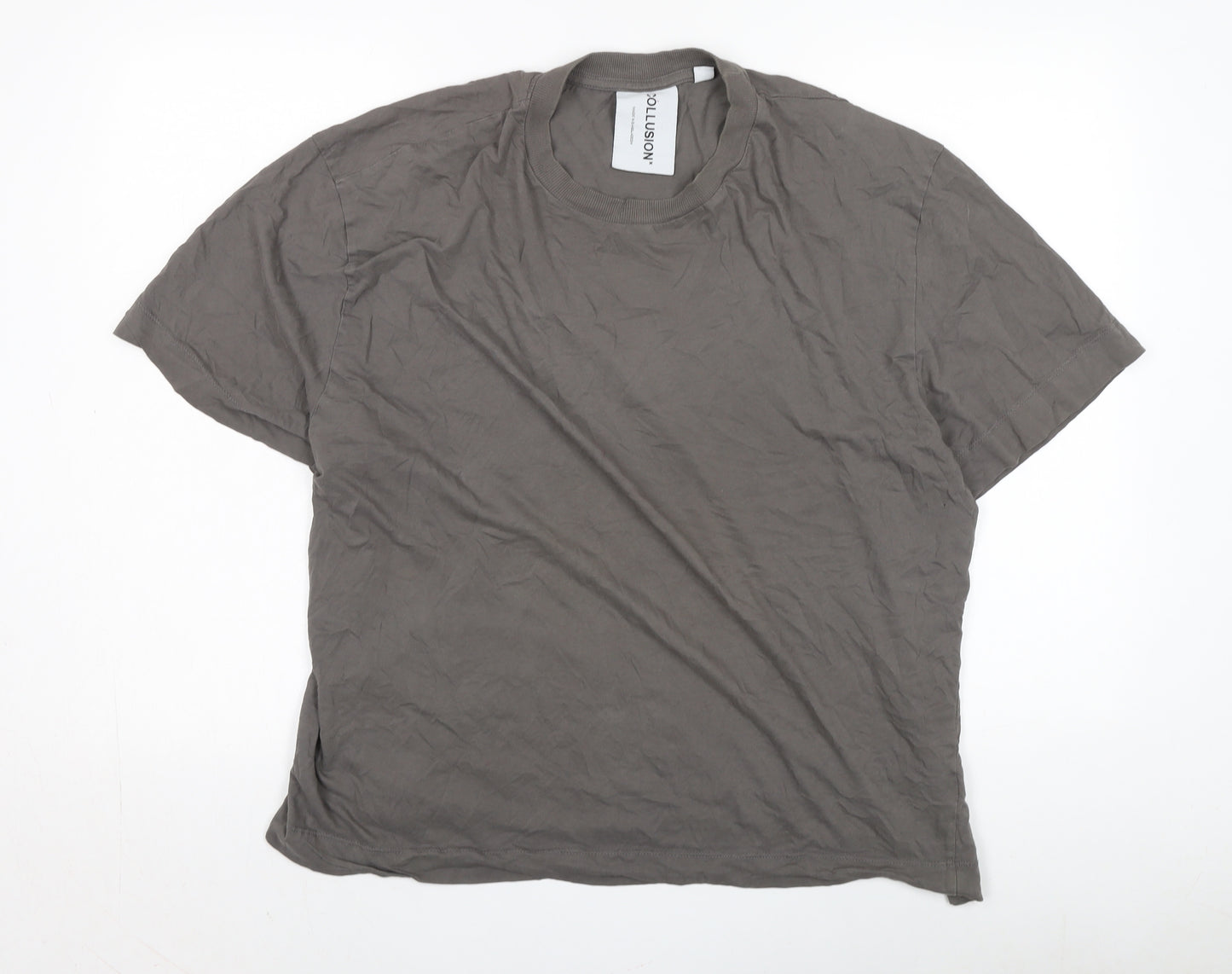 Collusion Men's 2XL Grey Crew Neck T-Shirt