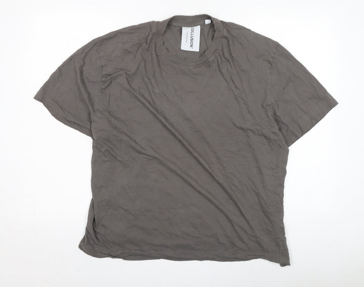 Collusion Men's 2XL Grey Crew Neck T-Shirt