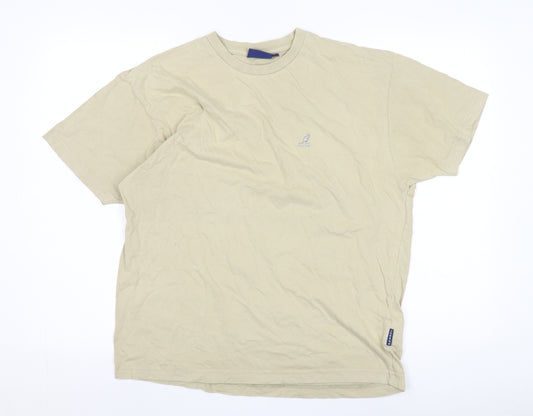 Kangol Men's Beige Crew Neck T-Shirt Medium