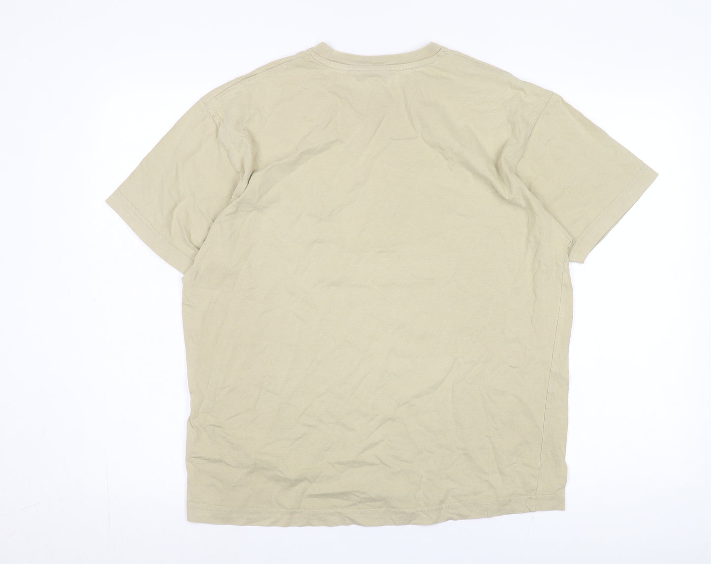 Kangol Men's Beige Crew Neck T-Shirt Medium