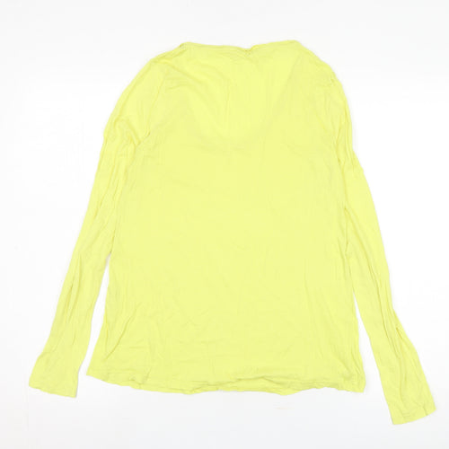 American Vintage Women's Yellow Scoop Neck T-Shirt M