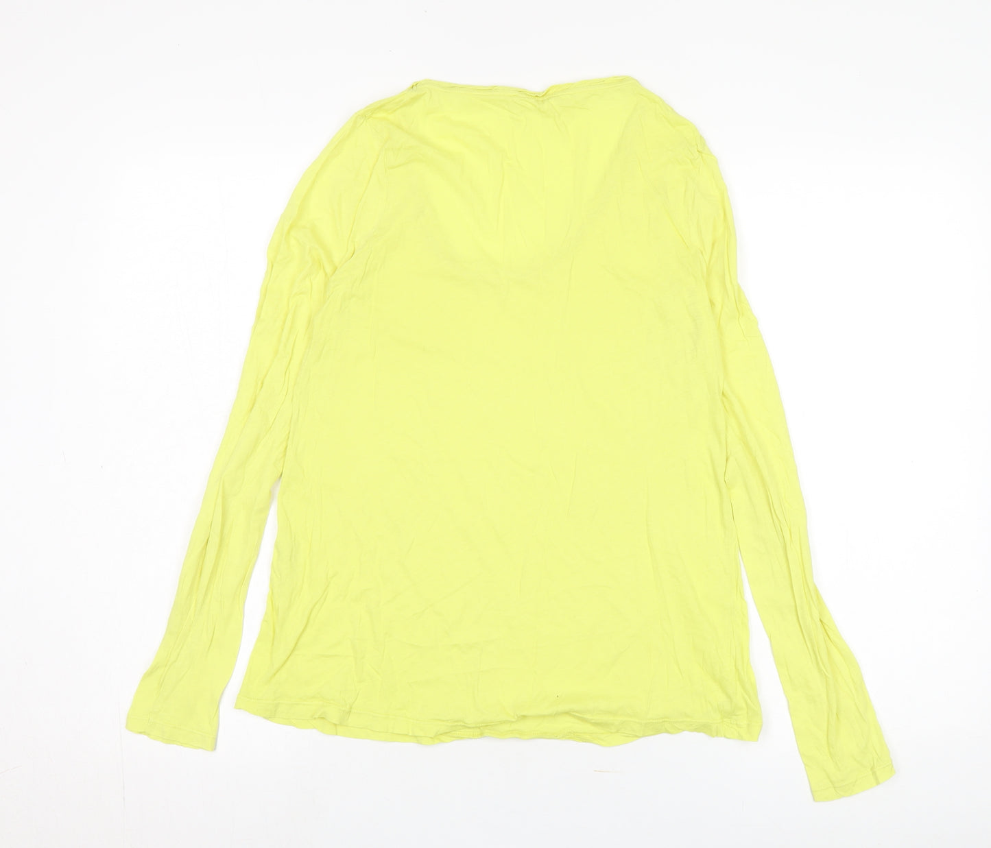 American Vintage Women's Yellow Scoop Neck T-Shirt M