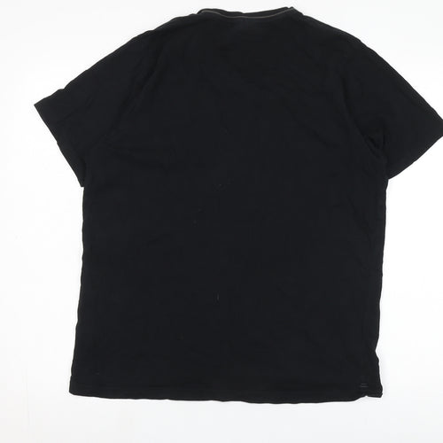 Slazenger Men's Black Cotton V-Neck T-Shirt