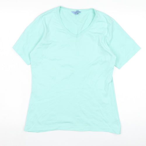 Hawkshead Women's Green V-Neck T-Shirt, Size 16