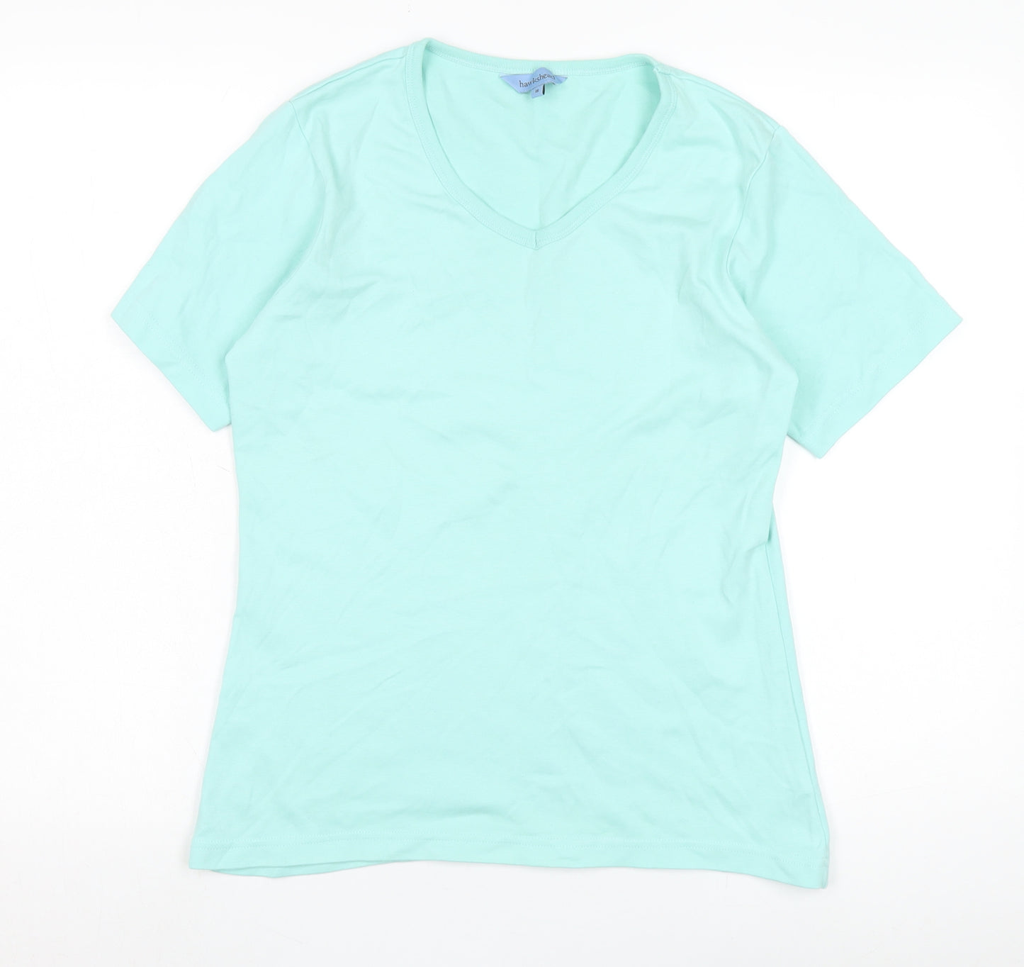 Hawkshead Women's Green V-Neck T-Shirt, Size 16