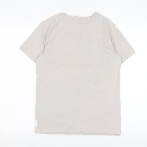 Holyfield Teens Grey M T-Shirt, Comfortable Crew Neck