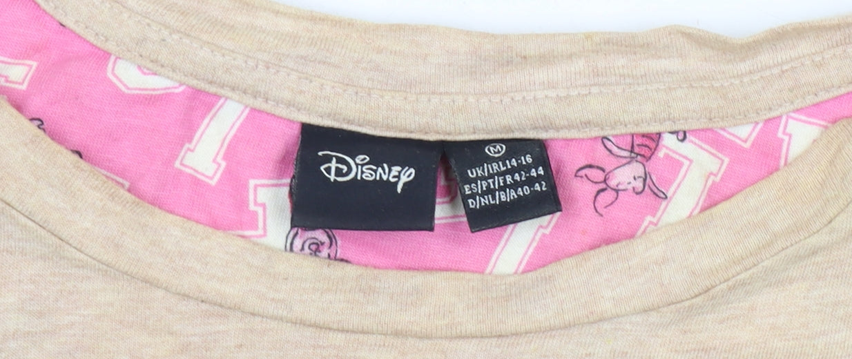 Disney Women's Beige Piglet T-Shirt, M, Cartoon Style