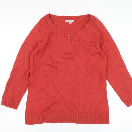 Gap Women's Red Knit Jumper, Round Neck, Size M