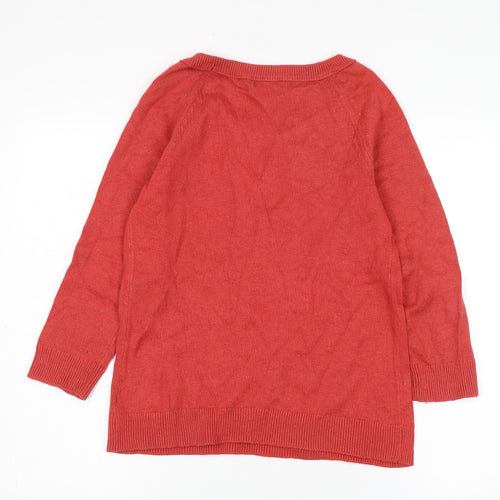 Gap Women's Red Knit Jumper, Round Neck, Size M