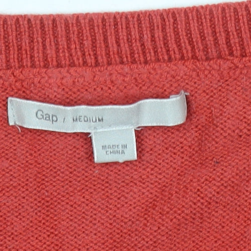 Gap Women's Red Knit Jumper, Round Neck, Size M