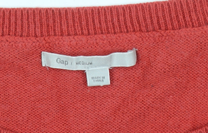 Gap Women's Red Knit Jumper, Round Neck, Size M