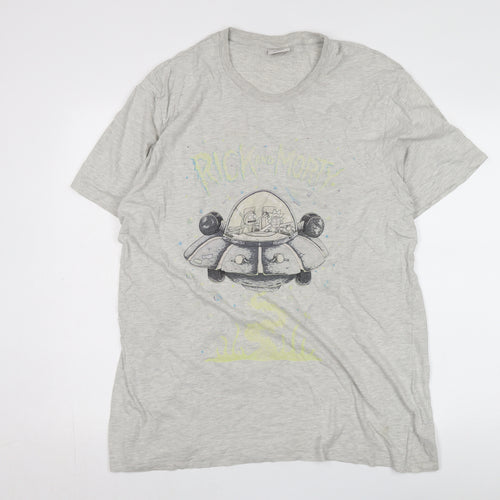 Rick and Morty Grey T-Shirt 2XL Unisex Casual Cartoon