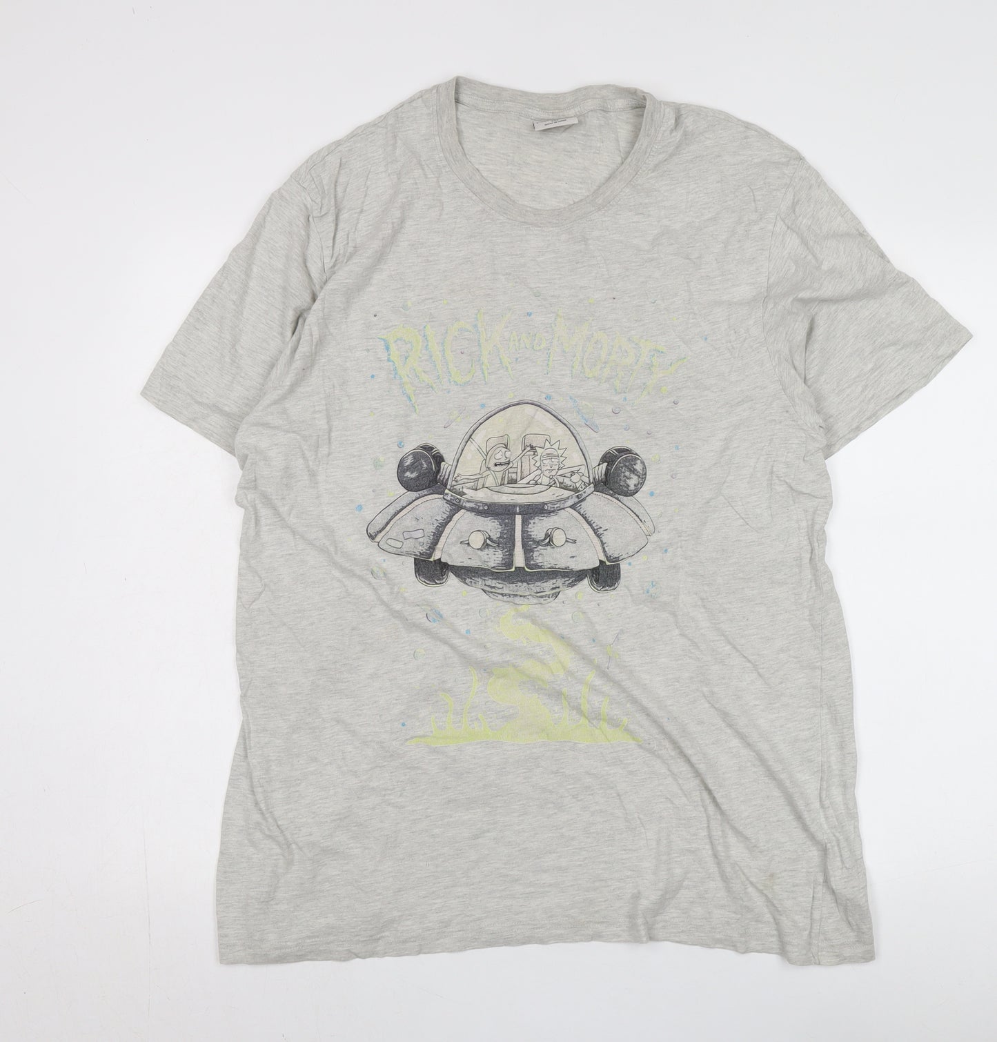 Rick and Morty Grey T-Shirt 2XL Unisex Casual Cartoon