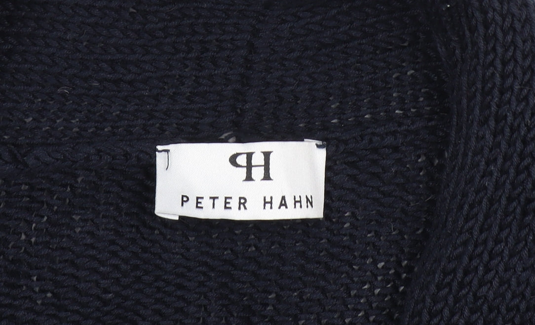 Peter Hahn Women's Black Cardigan, Size 10, Cotton Knit