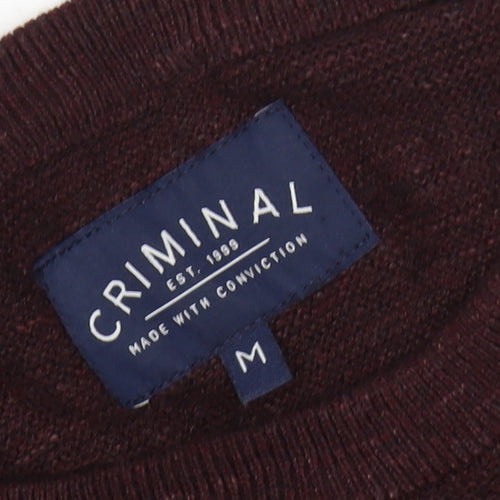 Criminal Men's Medium Brown Pullover Jumper